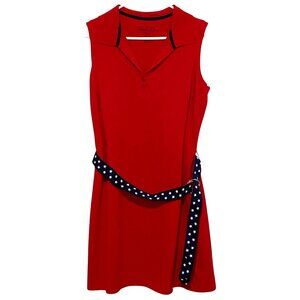 Vtg Faded Glory Patriotic Sleeveless Dress M USA 4th of July Tenniscore Sporty